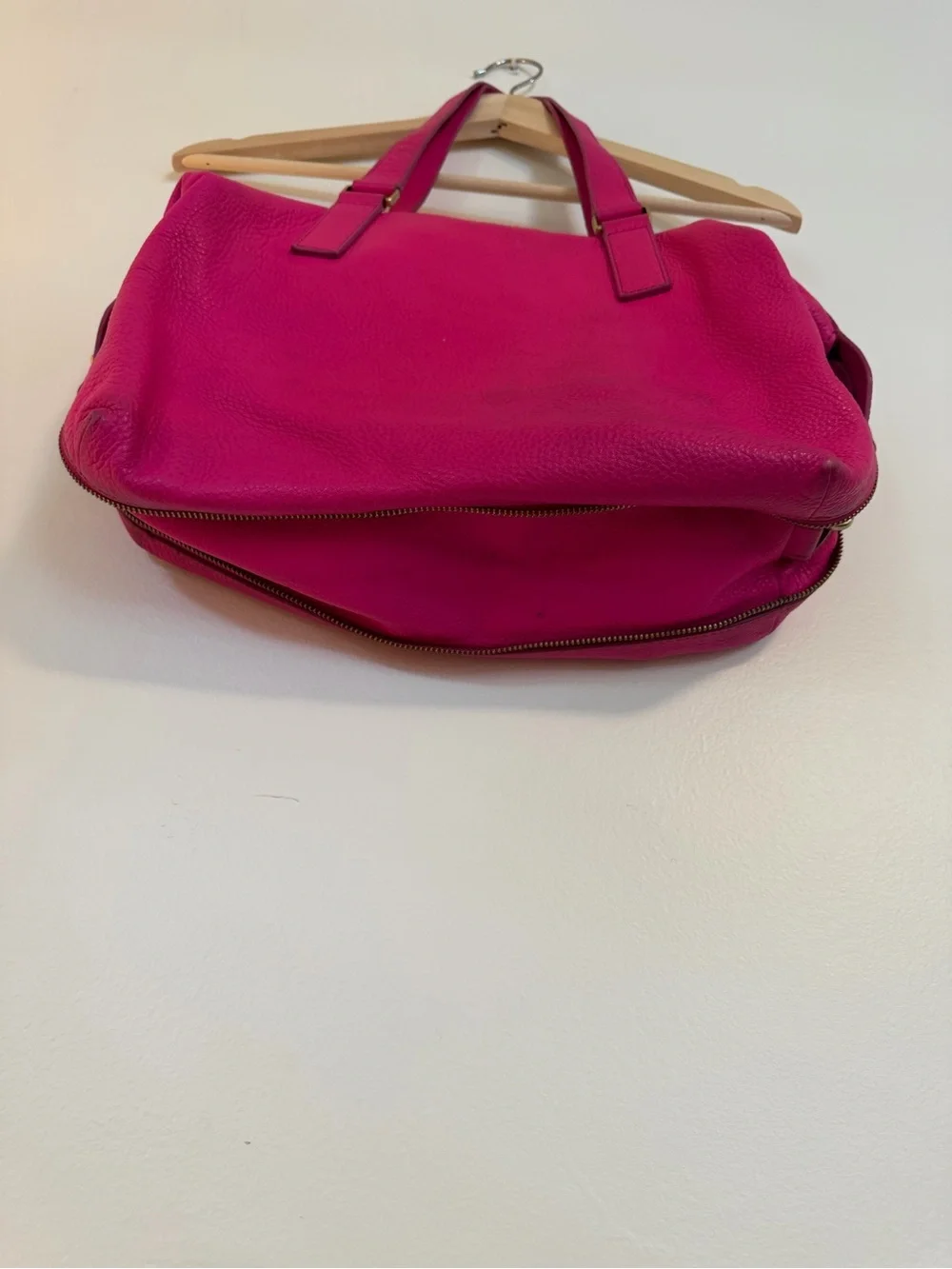 Fossil Hot Pink Fuchsia Pebbled Leather Satchel
